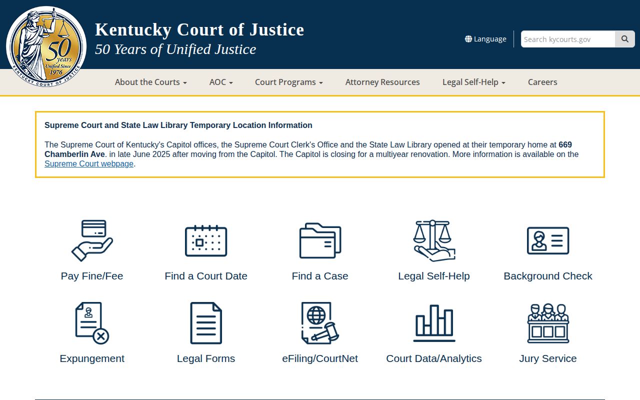 Kentucky Court of Justice official website